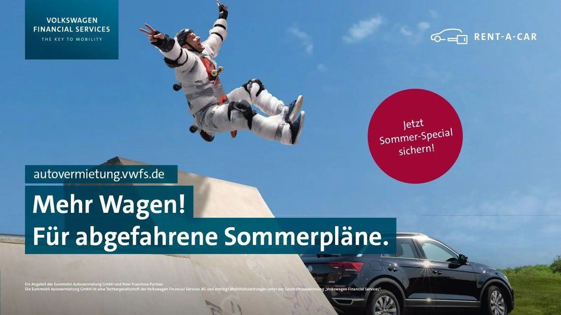 "Mehr Wagen" Kampagnenmotiv Skater